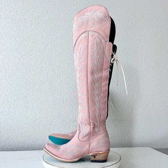 Lane LEXINGTON Over the Knee Womens Cowboy Boots 5.5 Pink Western Cowgirl Tall - Picture 5 of 14